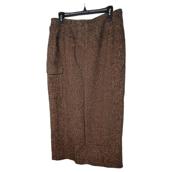 Vintage European Mondi Sport Fall Tweed Skirt Silk/Wool Wrap Euro Size 44 US 16 - Picture 9 of 15